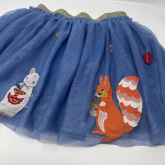 Mini Boden Blue Skirt with Animal Embroidery - Picture 2 of 8